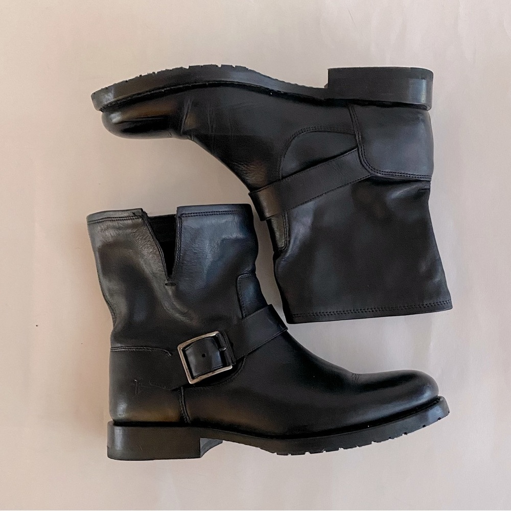 Frye Black Leather Ankle Bootie